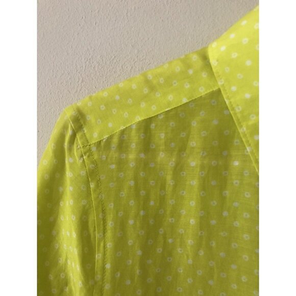 NWT LOFT Womens Size Small Green Polka Dot Blouse Silk Blend Long Sleeve - Picture 3 of 5
